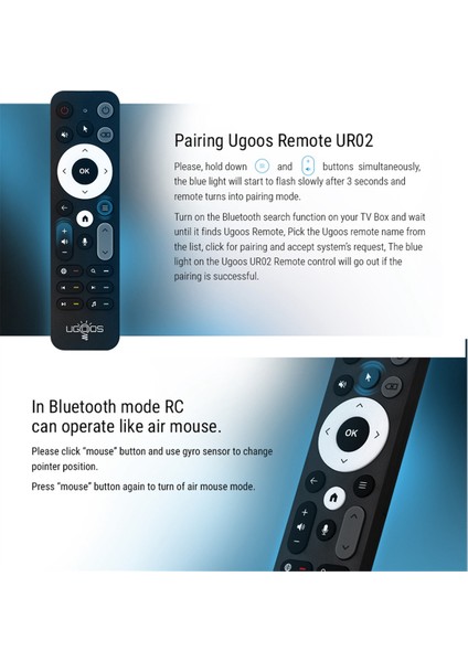 UR02 Bluetooth Sesli Uzaktan Kumanda Ugoos Am8 Pro AM6B Am6 Plus X4 X4Q Cube Pro Extra Tox1 Tox3 Tox4 Için Yedek (Yurt Dışından) fırsatları