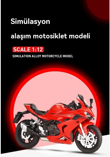 1 Ila 12 Alaşım 600RS Motosiklet Ses ve Işık ile Taksi Oyuncak Araba (Yurt Dışından) fırsatları