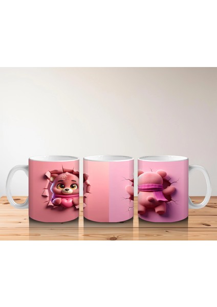 Kare Desen Üzerinde Kalpli Ayıcık – Baskılı Kahve Kupası indirimleri