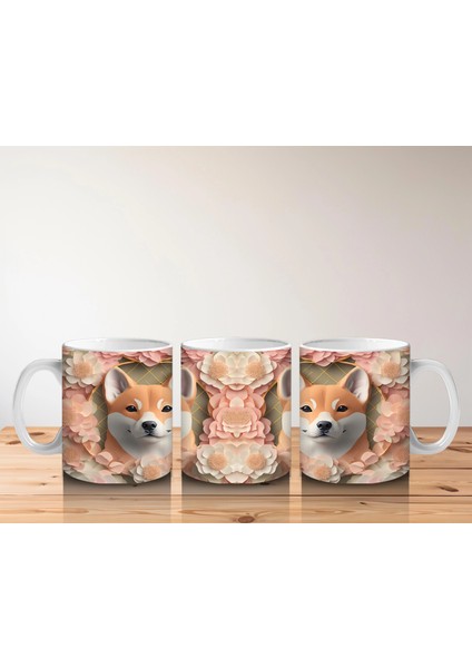 Çiçekler Arasında Neşeli Shiba Inu – Baskılı Kahve Kupası indirimleri