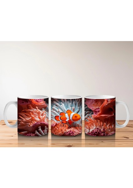 Mercanlar Arasında Yüzen Palyaço Balığı – Baskılı Kahve Kupası indirimleri