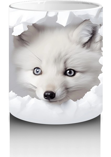 Beyaz Yapraklar Önünde Yavru Tilki– Baskılı Kahve Kupası modelleri