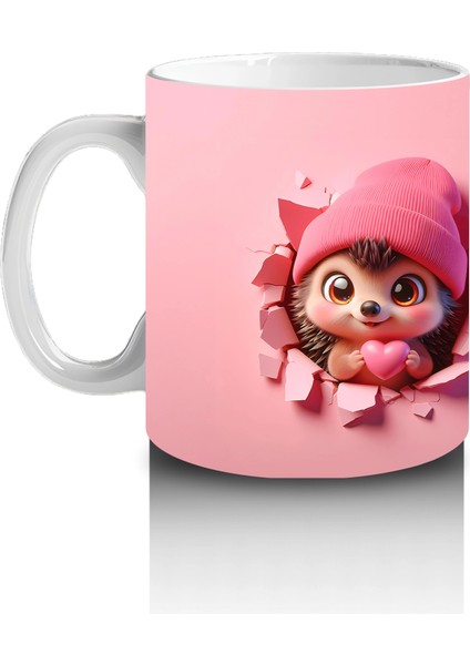 Tatlı Kışlık Şapkalı Kirpi – Baskılı Kahve Kupası fiyatları