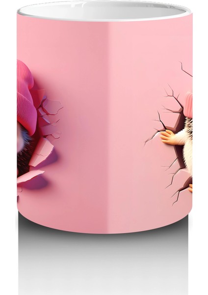 Tatlı Kışlık Şapkalı Kirpi – Baskılı Kahve Kupası modelleri