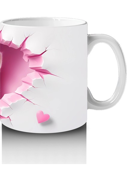 Pembe Kalplerle Süslenmiş Tatlı Kedi – Baskılı Kahve Kupası fırsatları