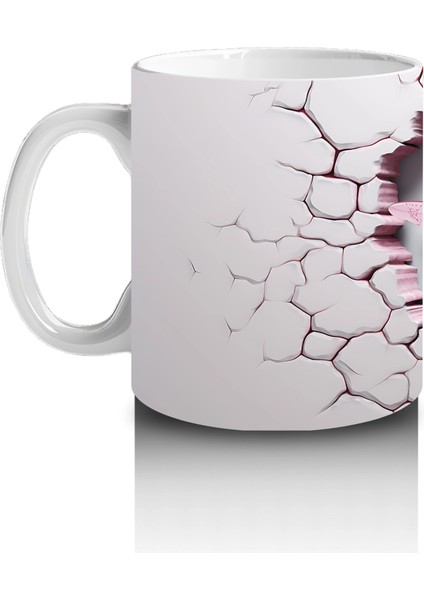 Çatlak Zemin Üzerinde Pembe Kanatlı Yusufçuk – Baskılı Kahve Kupası fiyatları