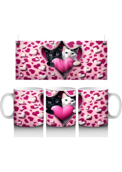 Leopar Desenli Kalpli Kedi – Baskılı Kahve Kupası