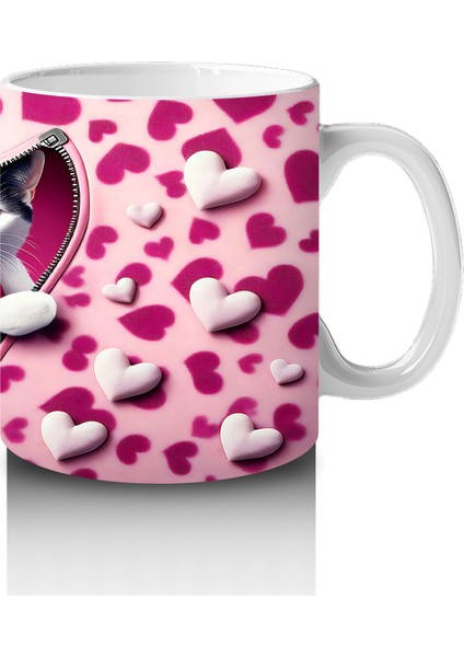 Leopar Desenli Kalpli Kedi – Baskılı Kahve Kupası fırsatları