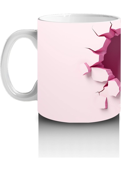 Pembe Kalpli Duvar Önünde Tek Boynuzlu At – Baskılı Kahve Kupası fiyatları