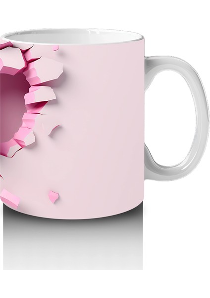 Pembe Kalpli Duvar Önünde Tek Boynuzlu At – Baskılı Kahve Kupası fırsatları