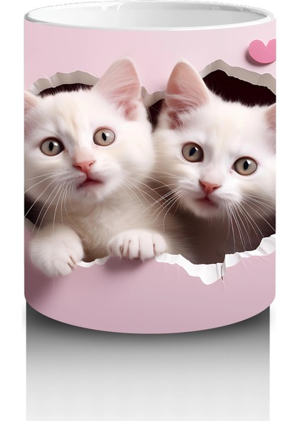 Yan Yana Sevimli Yavru Kediler – Baskılı Kahve Kupası modelleri