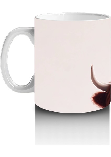 Kalp Figürüyle Süslenmiş Sevimli Inek Başlığı - Baskılı Kahve Kupası fiyatları