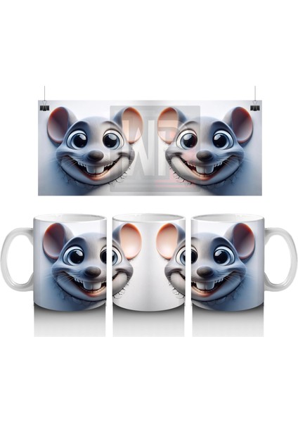 Gülen Fare Çifti – Baskılı Kahve Kupası