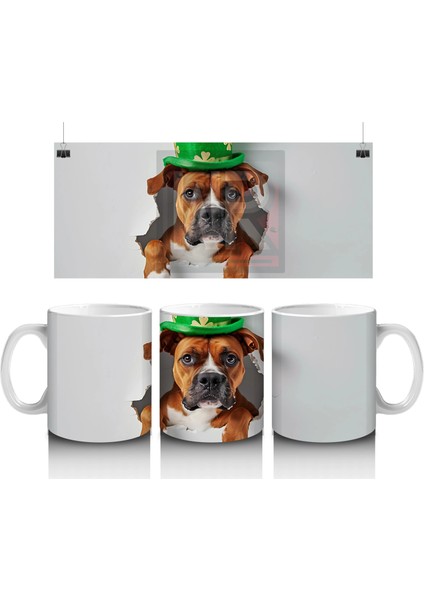 Yeşil Şapkalı Boksör – Baskılı Kahve Kupası