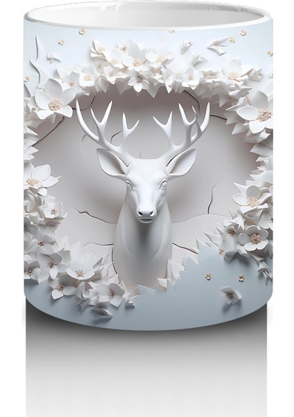 Zarif Kompozisyon Geyik - Baskılı Kahve Kupası modelleri