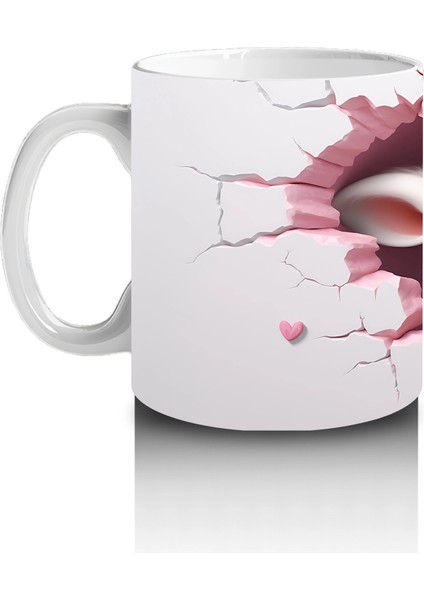 Pembe Çatlakta Bakan Sevimli Kuzu Yavrusu – Baskılı Kahve Kupası fiyatları