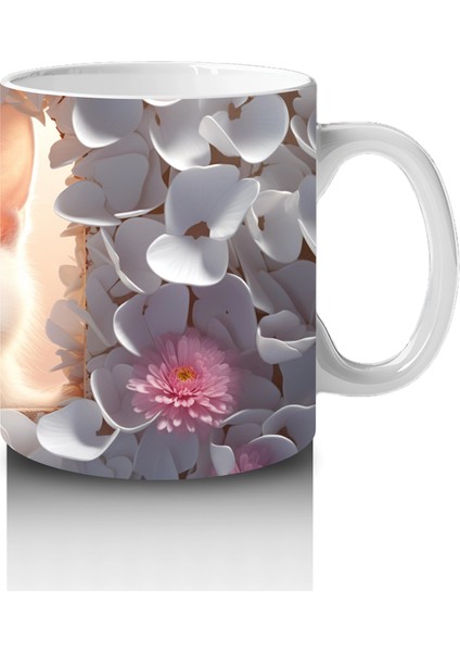 Gri Yapraklar Arasında Meraklı Kedi – Baskılı Kahve Kupası fırsatları