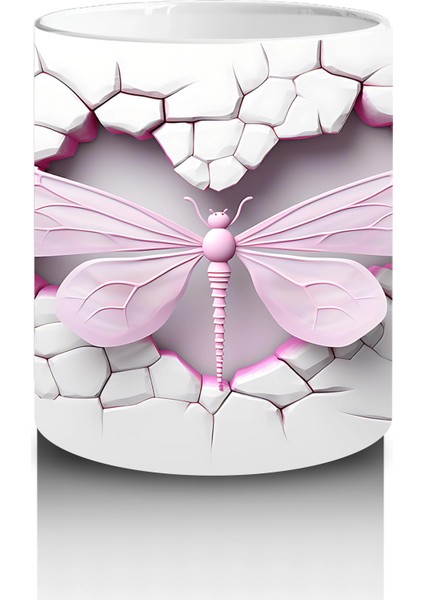 Çatlak Arka Planda Pastel Yusufçuk – Baskılı Kahve Kupası modelleri