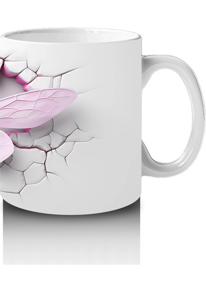 Çatlak Arka Planda Pastel Yusufçuk – Baskılı Kahve Kupası fırsatları