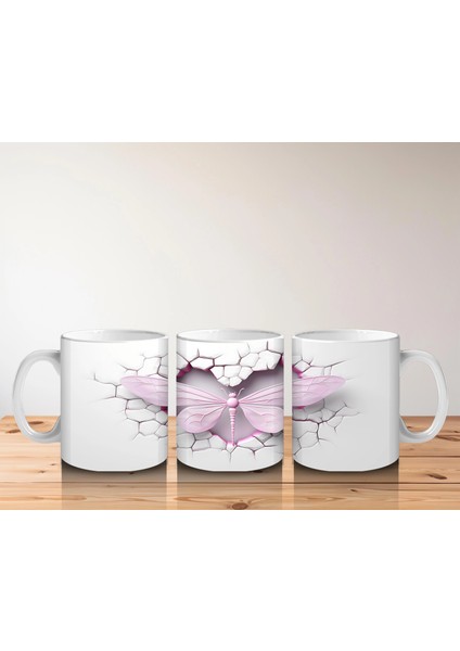 Çatlak Arka Planda Pastel Yusufçuk – Baskılı Kahve Kupası indirimleri