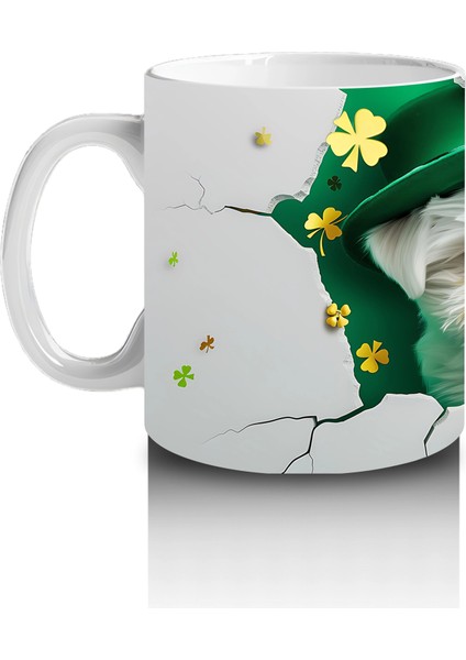 Şans Şapkası Takan Beyaz Yavru Köpek – Baskılı Kahve Kupası fiyatları