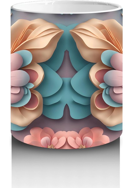 Sürreal Renkli Kelebek Deseni - Baskılı Kahve Kupası modelleri