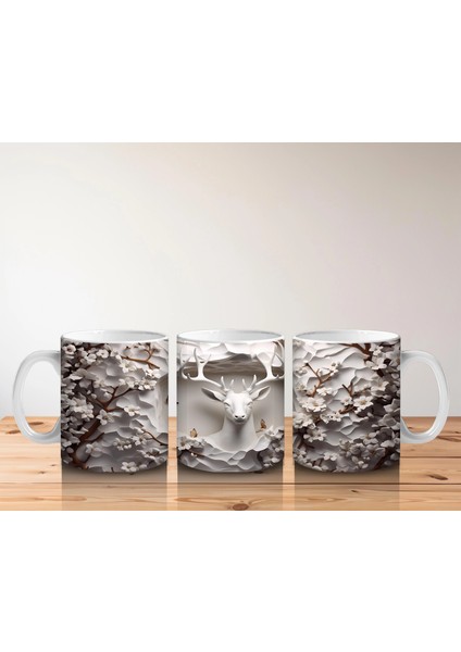 Çatlak Duvar Arasında Bronz Renkli Geyik – Baskılı Kahve Kupası indirimleri