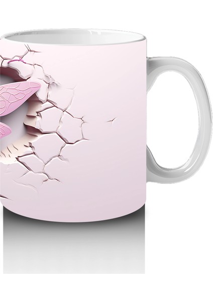 Pembe Duvar Arasında Mor Kanatlı Yusufçuk – Baskılı Kahve Kupası fırsatları