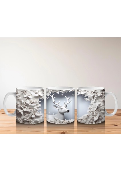 Çatlak Duvar Arasında Boynuzlu Geyik – Baskılı Kahve Kupası indirimleri