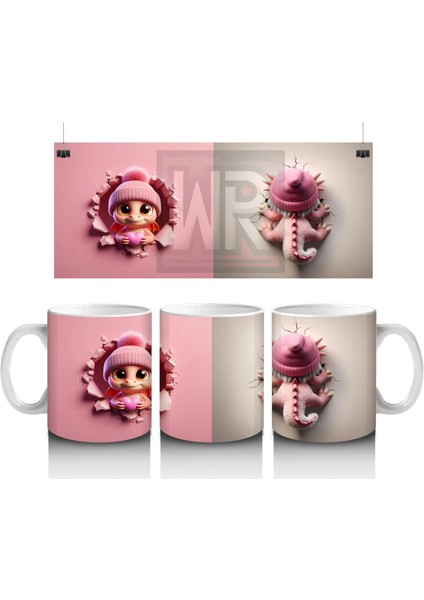 Örgü Şapkalı Sevimli Ayıcık – Baskılı Kahve Kupası