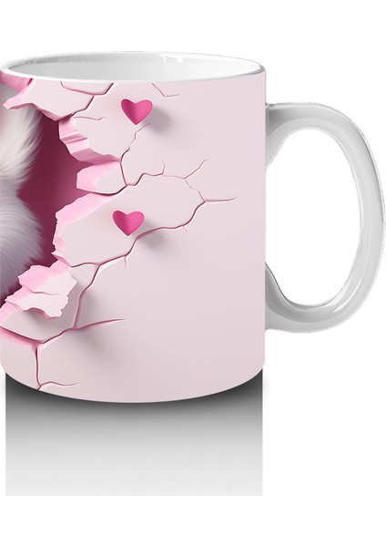 Pembe Çatlak Duvar Arasında Tilki Yavrusu – Baskılı Kahve Kupası fırsatları