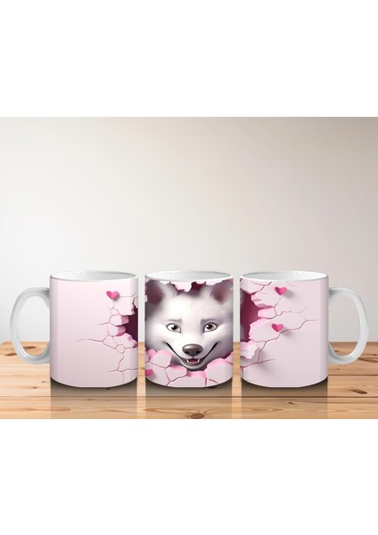 Pembe Çatlak Duvar Arasında Tilki Yavrusu – Baskılı Kahve Kupası indirimleri