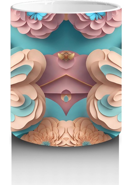 Pastel Renkli Zarif Kelebekler – Baskılı Kahve Kupası modelleri