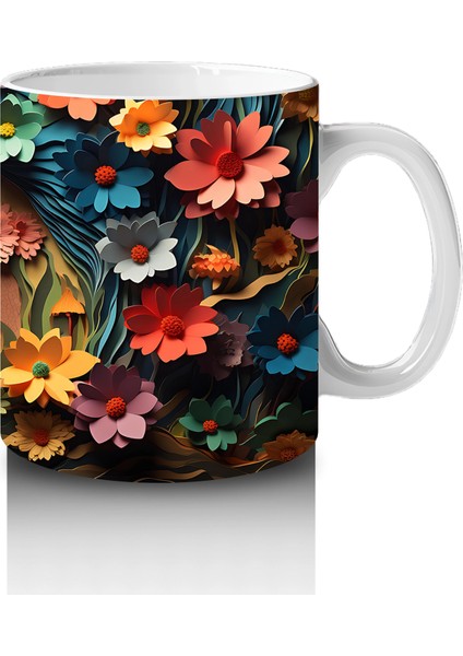 Doğal Taş Üzerinde Açık Mavi Kelebek – Baskılı Kahve Kupası fırsatları