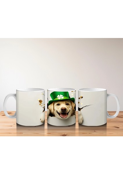 Şapkalı Sarı Köpek ve Yeşil Arka Plan – Baskılı Kahve Kupası indirimleri