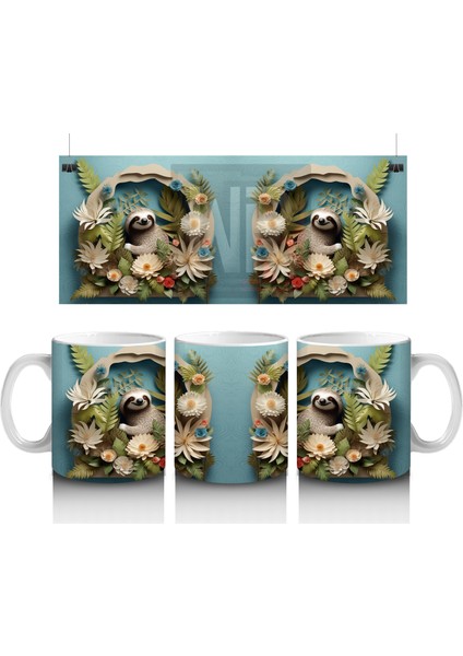 Tropikal Yapraklar Arasında Koala – Baskılı Kahve Kupası