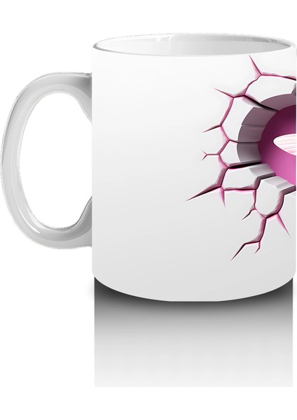 Çatlak Pembe Duvar Üzerinde Kalpli Yusufçuk – Baskılı Kahve Kupası fiyatları