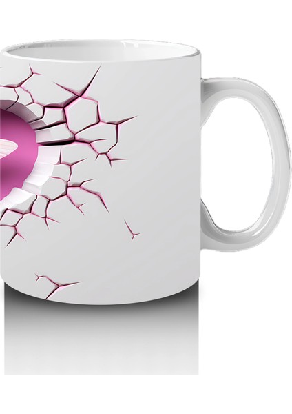 Çatlak Pembe Duvar Üzerinde Kalpli Yusufçuk – Baskılı Kahve Kupası fırsatları