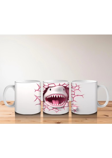 Pembe Çatlak Duvar Arasında Köpekbalığı – Baskılı Kahve Kupası indirimleri