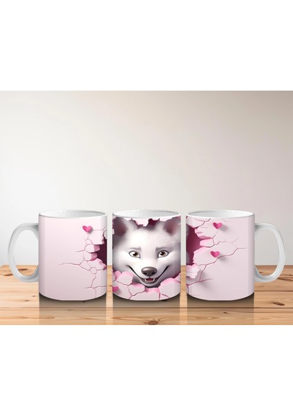 Kalpli Çatlakta Bakan Meraklı Kurt – Baskılı Kahve Kupası indirimleri