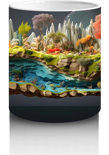 Masalsı Deniz Manzarası ve Mercan Resifi – Baskılı Kahve Kupası modelleri