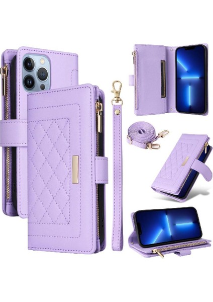 IPhone 13 Için Flip Case Pro Max Kayış Kart Yuvaları Cüzdan Darbeye (Yurt Dışından)