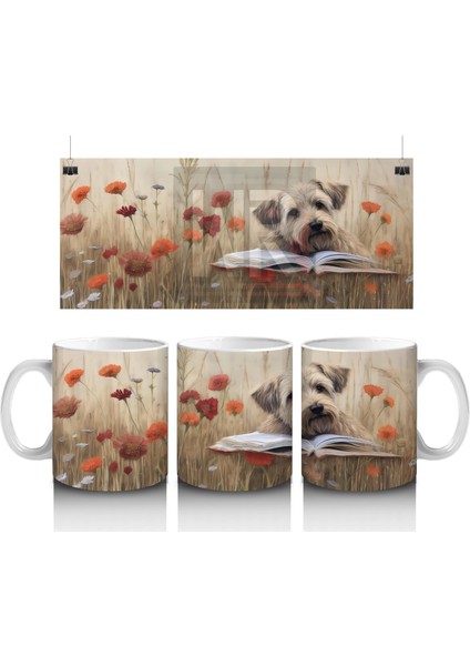 Tatlı Oyuncaklar ve Kitap Okuyan Köpek – Baskılı Kahve Kupası