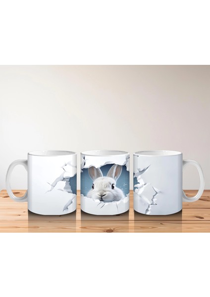 Çatlak Duvar Arasından Bakan Tavşan – Baskılı Kahve Kupası indirimleri