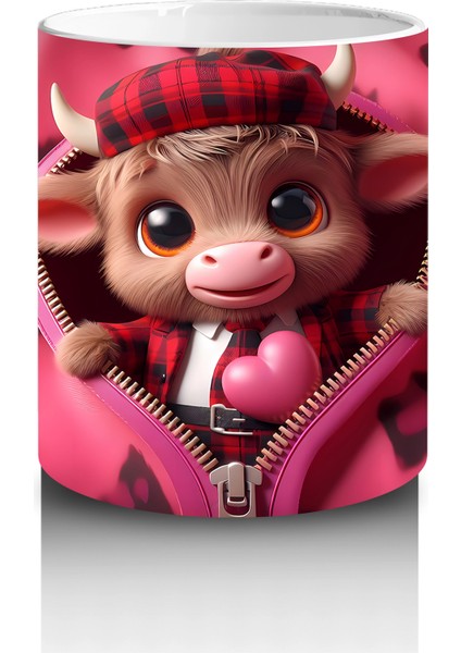 Leopar Desenli Arka Planda Aşık Ayıcık – Baskılı Kahve Kupası modelleri