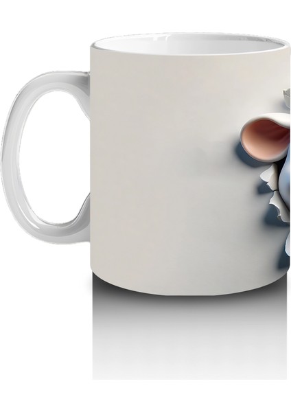 Duvarı Delen Gülümseyen Karikatür Inek Figürü - Baskılı Kahve Kupası fiyatları