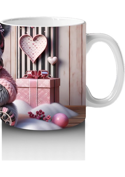 Pembe Kalplerle Süslenmiş Ayıcık – Baskılı Kahve Kupası fırsatları