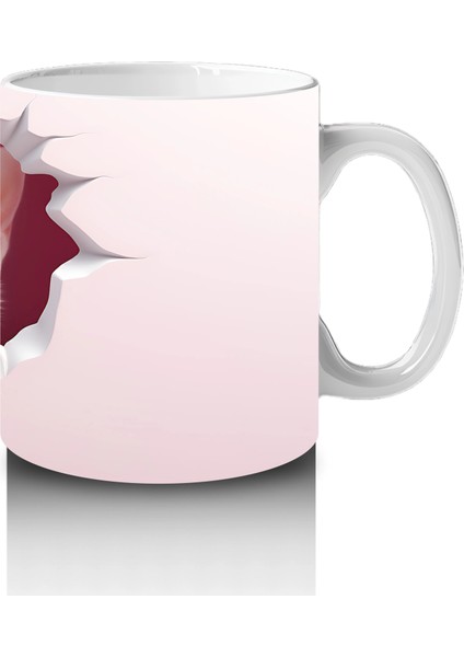 Pembe Kalplerle Süslenmiş Sevimli Kedi – Baskılı Kahve Kupası fırsatları