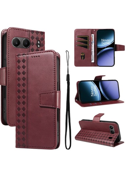 Nord 4 Için Kılıf Darbeye Dayanıklı Koruma Şık Tasarım Deri Telefon Kılıfı Kart Yuvaları ve Bilek Kayışı ile (Yurt Dışından)
