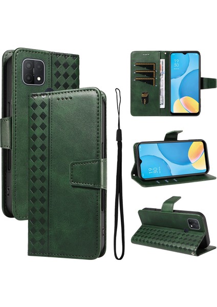 A15/A15S Için Kılıf Darbeye Dayanıklı Koruma Şık Tasarım Deri Telefon Kılıfı Kart Yuvaları ve Bilek Kayışı ile (Yurt Dışından)